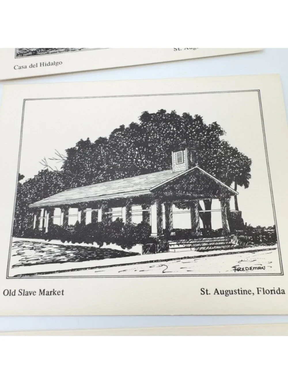 Historic St. Augustine Notes Chris Fredeman 1969 Set Of 12 Sketch Cards Box